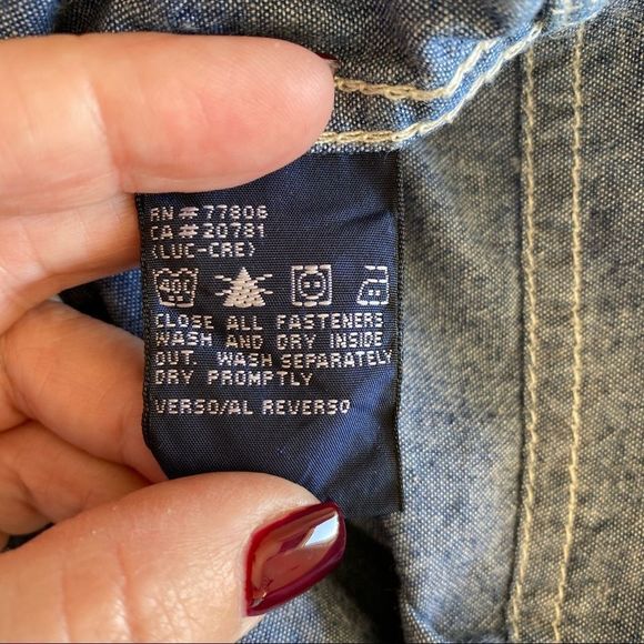 Tommy Hilfiger Chambray snap up jacket size Large - Picture 8 of 9